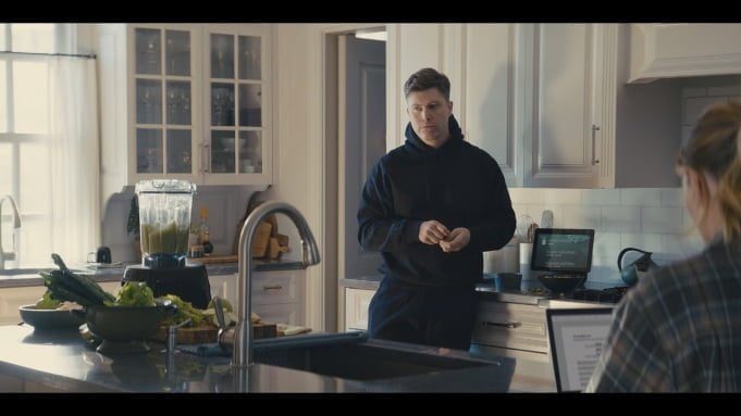 Scarlett Johansson Colin Jost in Amazon Super Bowl Ad for Alexa 1 Scarlett Johansson Colin Jost in Amazon Super Bowl Ad for Alexa