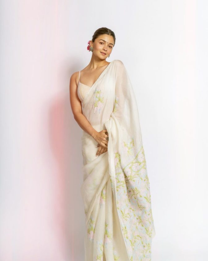 Alia Bhatt Latest Pictures In White Saree