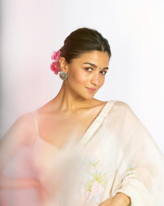 Alia Bhatt Latest Pictures In White Saree