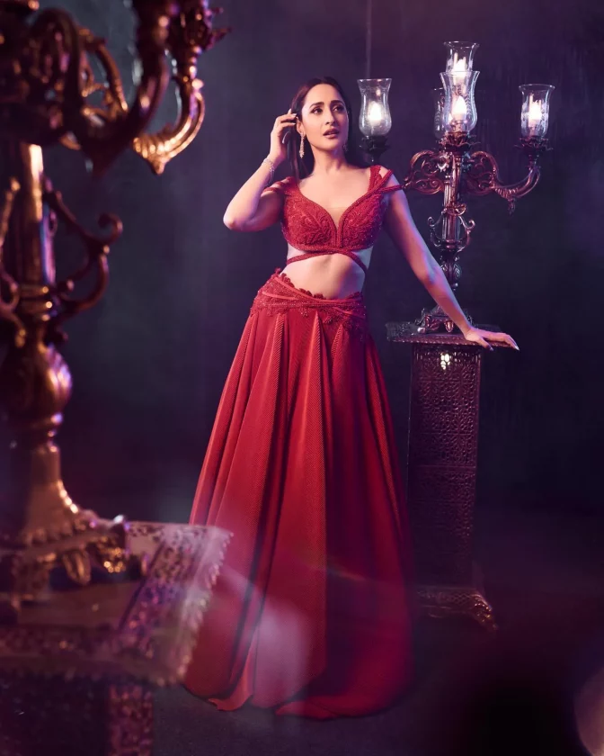 Red Hot Pragya Jaiswal Elegant Look